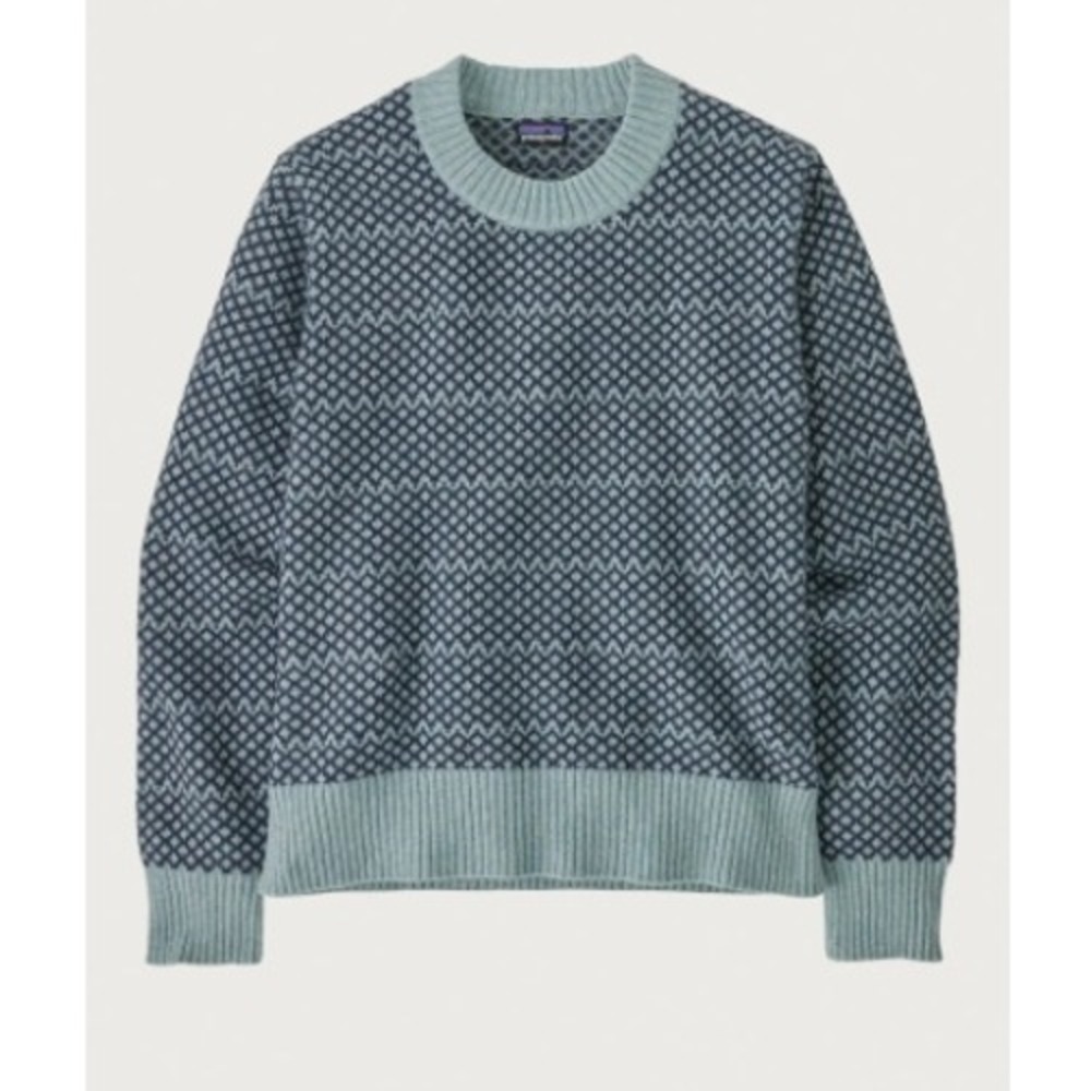 Patagonia Women's‎ Snowdrift Thermal Blue Recycled Wool Crew Sweater Size S NWT